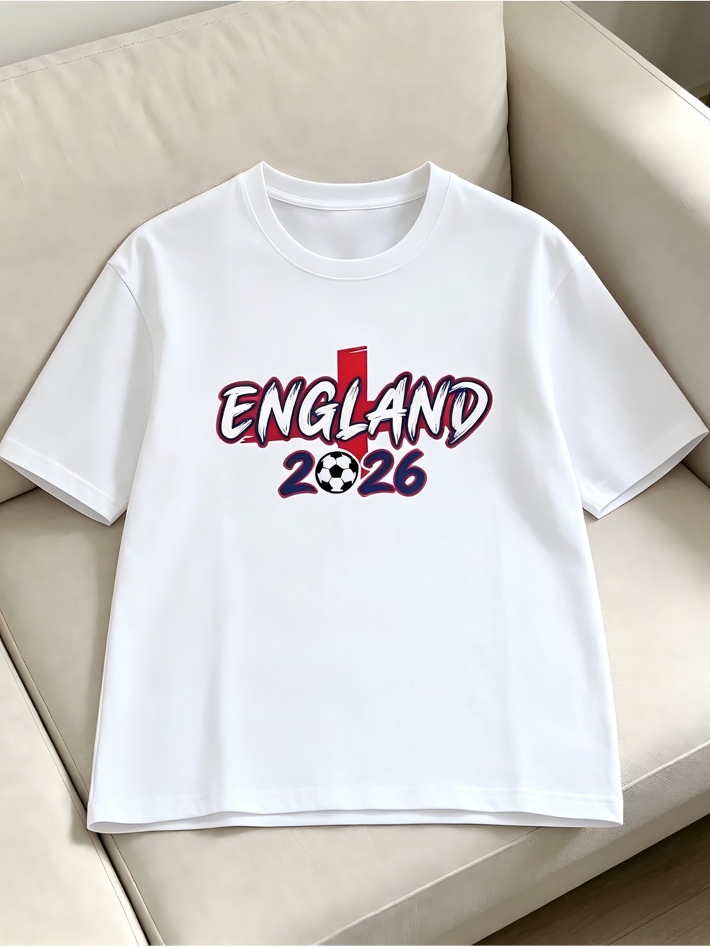 Red and White St. George's Cross Element Print white Women Men T-shirt Unisex